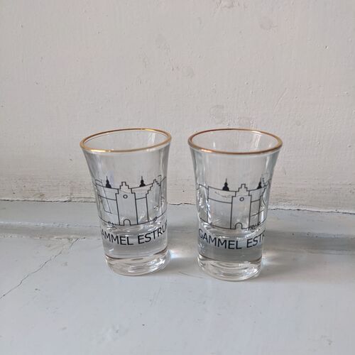 Gammel Estrup snapseglas – 2 stk