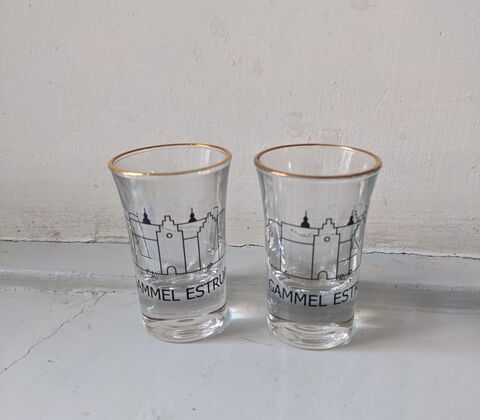 Gammel Estrup snapseglas – 2 stk