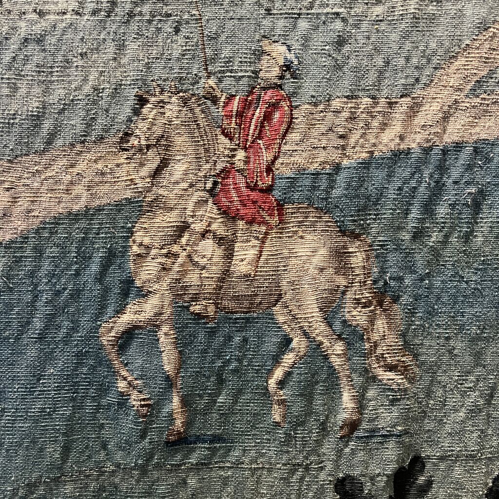 Tapestry with man on horseback