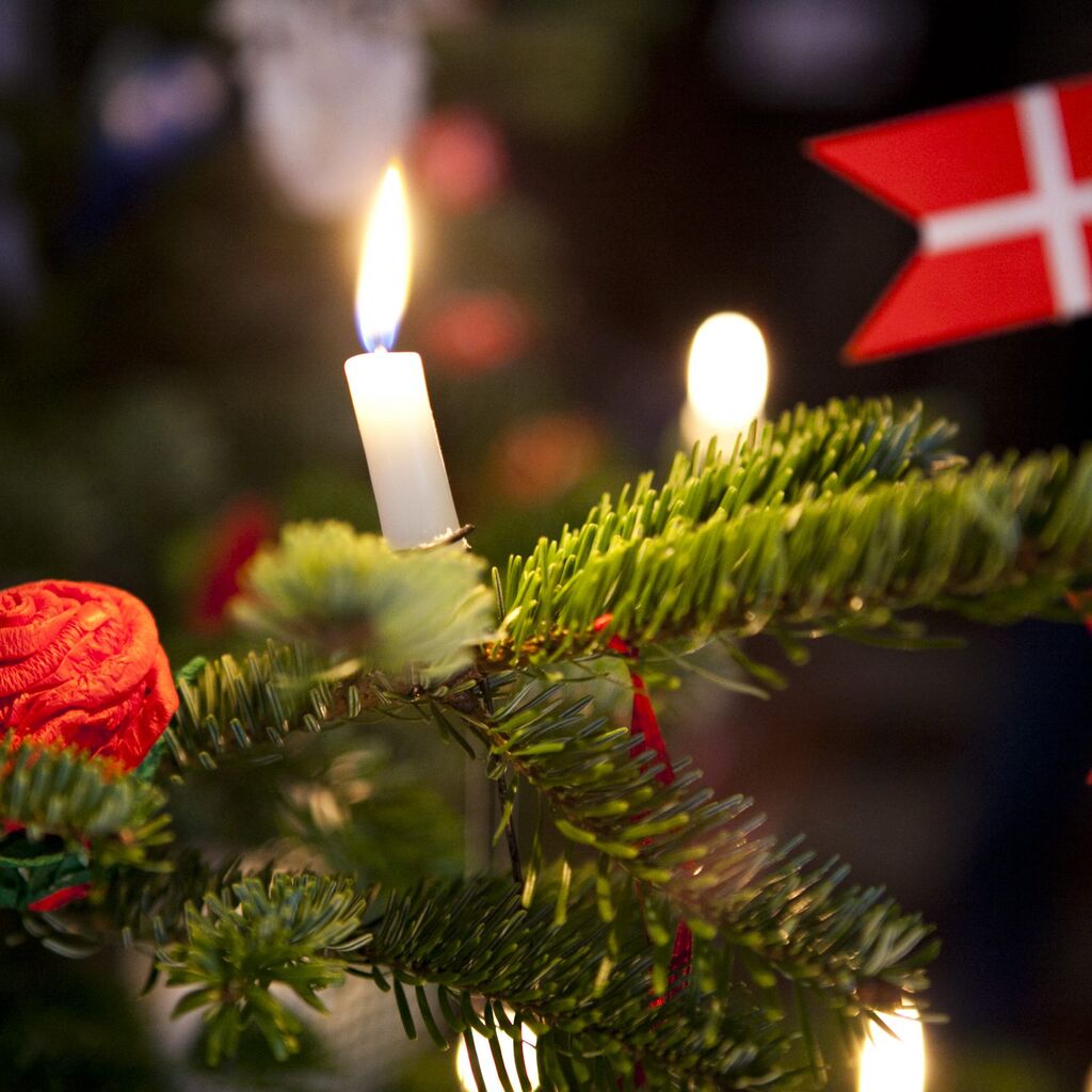 Nærbillede af juletræets pynt